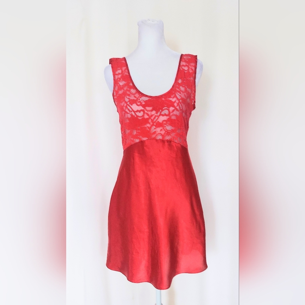 Victoria's Secret Chemise Slip Lingerie Gown Red Size Small